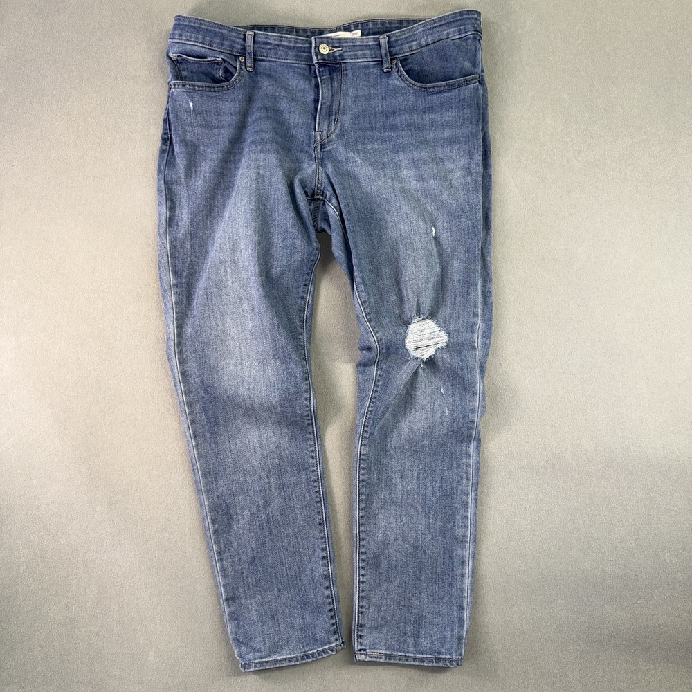 Women's Levi's 711 Skinny Mid-Rise Distressed Jeans Blue Size 18w
